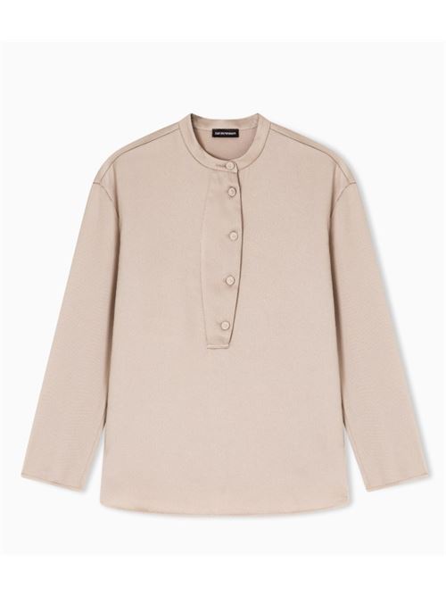 Crepe twill half-button shirt Emporio Armani | EW003319 AF20495.U6155